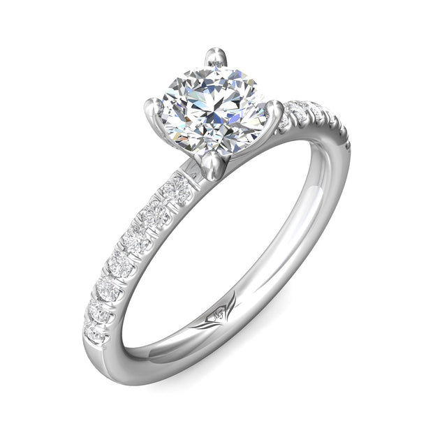 FlyerFit Micropave 14K White Gold Engagement Ring