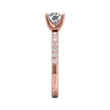 FlyerFit Micropave 14K Pink Gold Engagement Ring