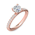 FlyerFit Micropave 14K Pink Gold Engagement Ring