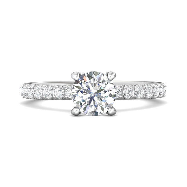 FlyerFit Micropave 14K White Gold Engagement Ring