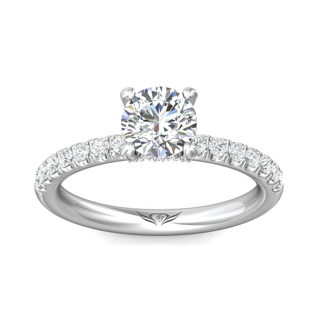 FlyerFit Micropave 14K White Gold Engagement Ring