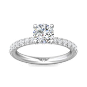 FlyerFit Micropave 14K White Gold Engagement Ring