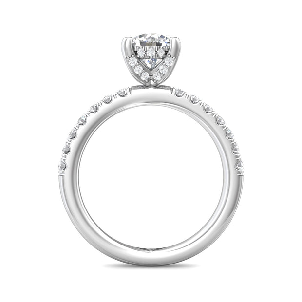 FlyerFit Micropave 14K White Gold Engagement Ring