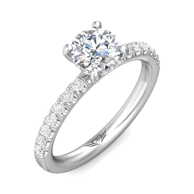 FlyerFit Micropave 14K White Gold Engagement Ring