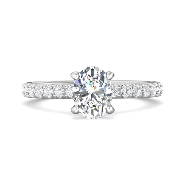 FlyerFit Micropave 14K White Gold Engagement Ring