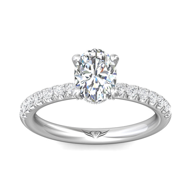 FlyerFit Micropave 14K White Gold Engagement Ring