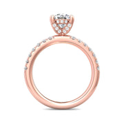 FlyerFit Micropave 14K Pink Gold Engagement Ring