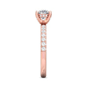 FlyerFit Micropave 14K Pink Gold Engagement Ring