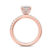 FlyerFit Micropave 14K Pink Gold Engagement Ring