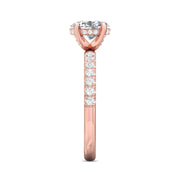 FlyerFit Micropave 14K Pink Gold Engagement Ring