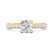 FlyerFit Micropave 14K Yellow Gold Engagement Ring