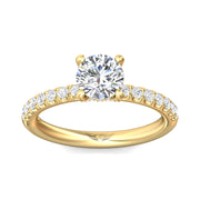 FlyerFit Micropave 18K Yellow Gold Engagement Ring