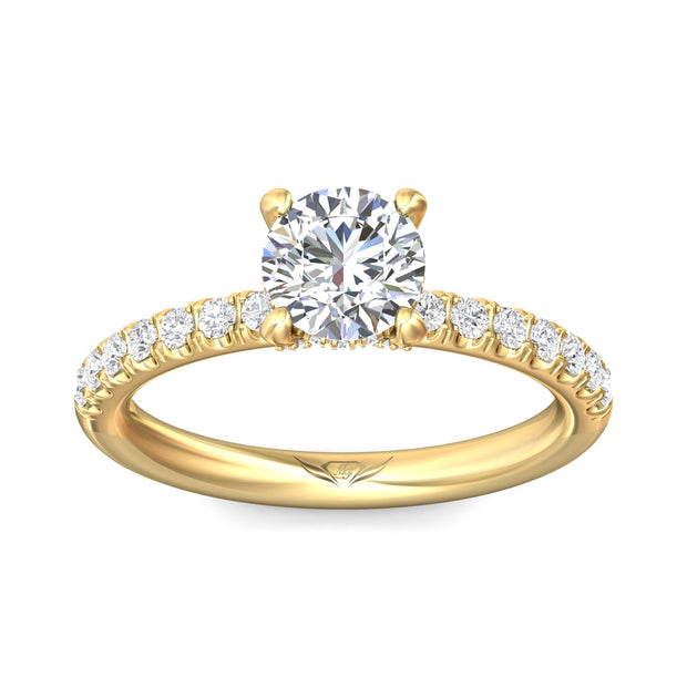 FlyerFit Micropave 18K Yellow Gold Engagement Ring