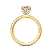 FlyerFit Micropave 18K Yellow Gold Engagement Ring