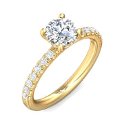 FlyerFit Micropave 18K Yellow Gold Engagement Ring