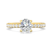 FlyerFit Micropave 18K Yellow Gold Engagement Ring