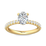 FlyerFit Micropave 18K Yellow Gold Engagement Ring