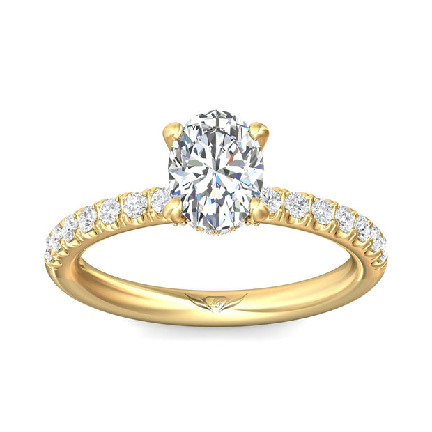 FlyerFit Micropave 14K Yellow Gold Engagement Ring