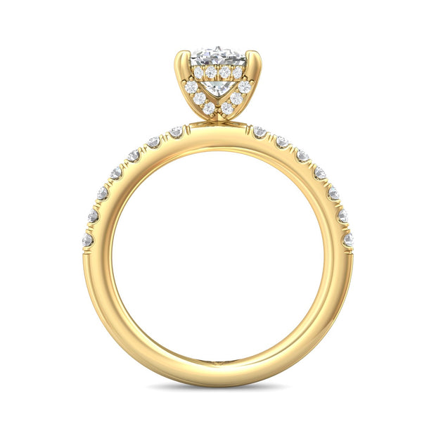 FlyerFit Micropave 14K Yellow Gold Engagement Ring