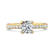 FlyerFit Micropave 14K Yellow Gold Engagement Ring