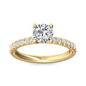 FlyerFit Micropave 14K Yellow Gold Engagement Ring