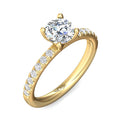 FlyerFit Micropave 14K Yellow Gold Engagement Ring