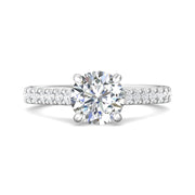 FlyerFit Micropave 14K White Gold Engagement Ring