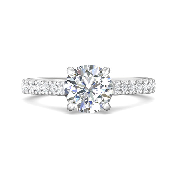 FlyerFit Micropave 14K White Gold Engagement Ring