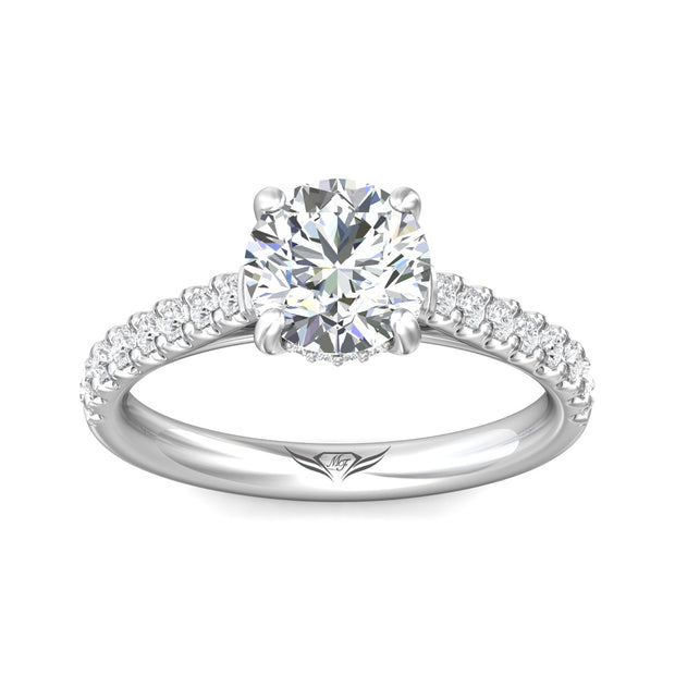 FlyerFit Micropave 14K White Gold Engagement Ring