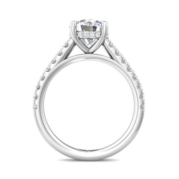 FlyerFit Micropave 14K White Gold Engagement Ring