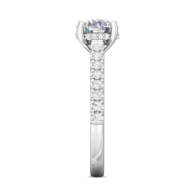 FlyerFit Micropave 14K White Gold Engagement Ring