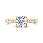 FlyerFit Micropave 18K Yellow Gold Engagement Ring