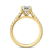 FlyerFit Micropave 18K Yellow Gold Engagement Ring