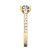 FlyerFit Micropave 18K Yellow Gold Engagement Ring