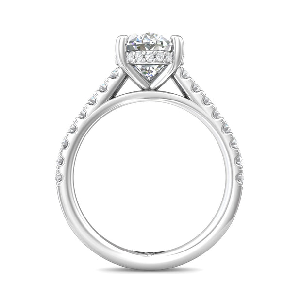 FlyerFit Micropave 14K White Gold Engagement Ring