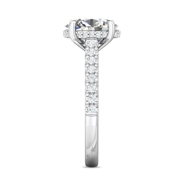 FlyerFit Micropave 14K White Gold Engagement Ring