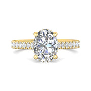 FlyerFit Micropave 18K Yellow Gold Engagement Ring