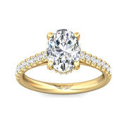 FlyerFit Micropave 18K Yellow Gold Engagement Ring