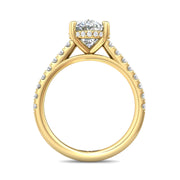 FlyerFit Micropave 18K Yellow Gold Engagement Ring