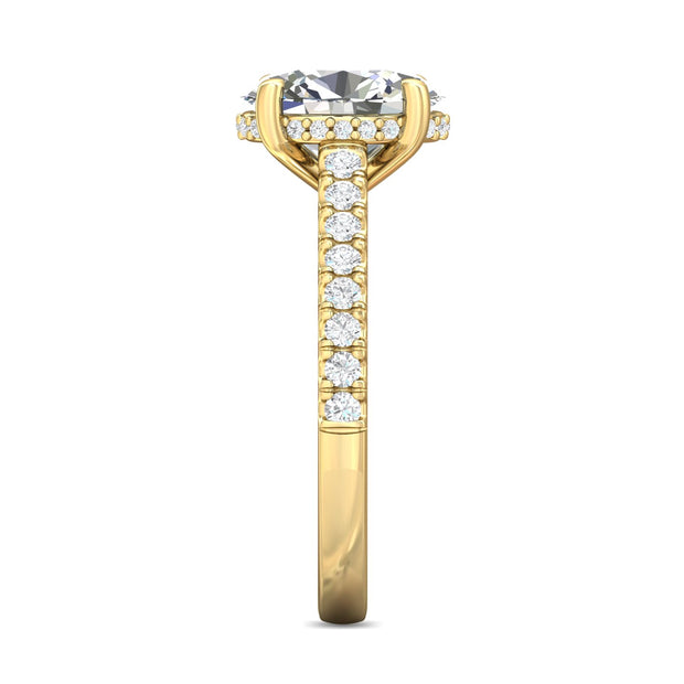 FlyerFit Micropave 18K Yellow Gold Engagement Ring