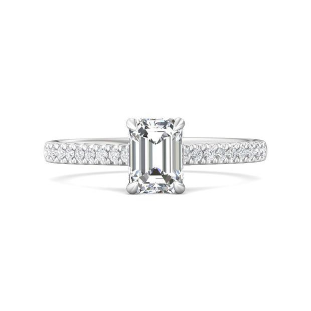 FlyerFit Micropave 14K White Gold Engagement Ring