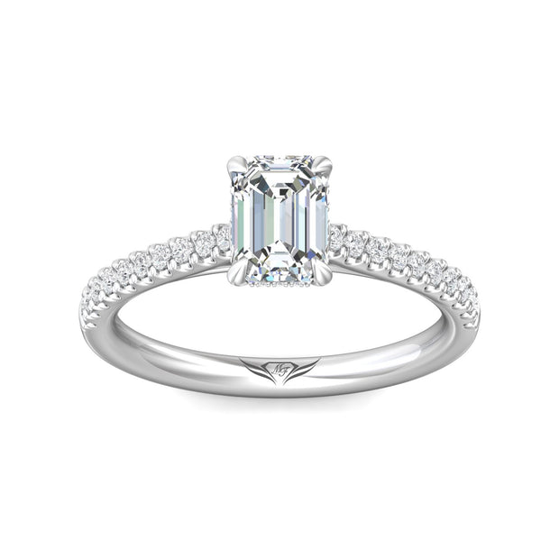 FlyerFit Micropave 14K White Gold Engagement Ring