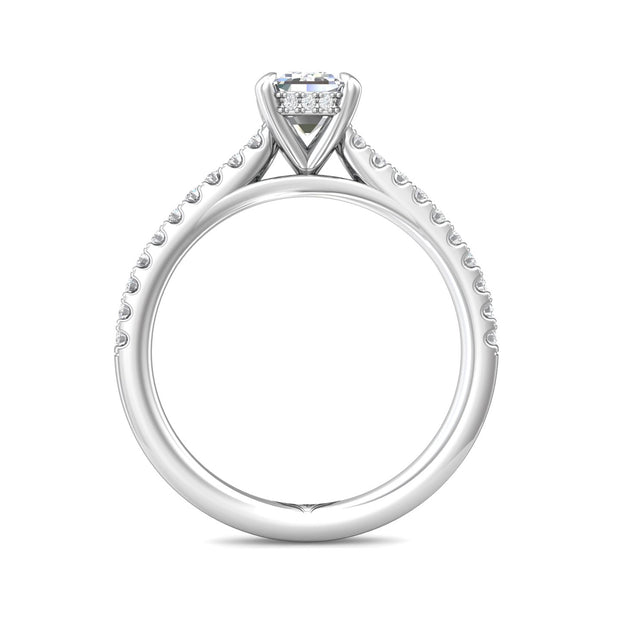 FlyerFit Micropave 14K White Gold Engagement Ring