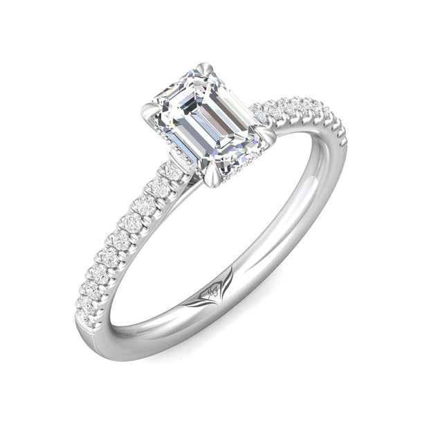 FlyerFit Micropave 14K White Gold Engagement Ring