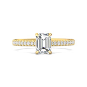 FlyerFit Micropave 18K Yellow Gold Engagement Ring