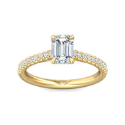 FlyerFit Micropave 14K Yellow Gold Engagement Ring