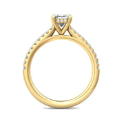 FlyerFit Micropave 18K Yellow Gold Engagement Ring