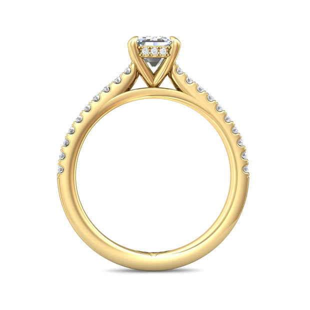 FlyerFit Micropave 14K Yellow Gold Engagement Ring