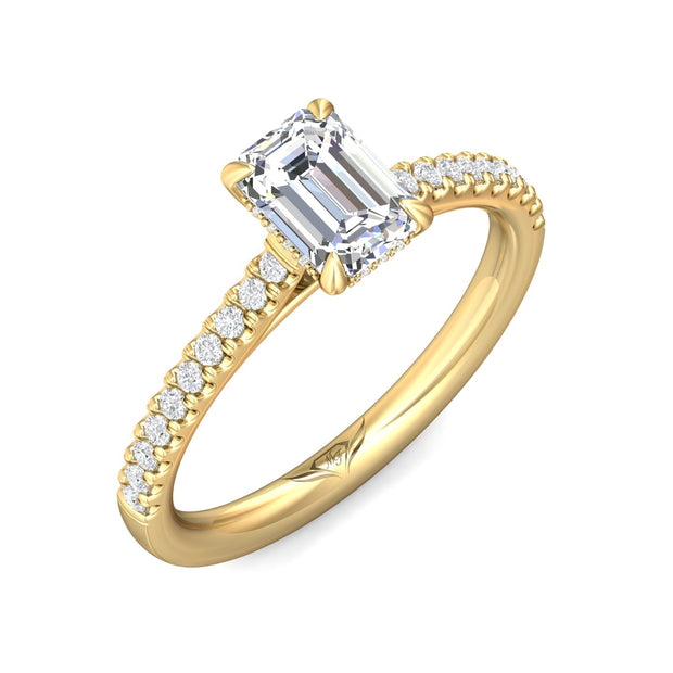 FlyerFit Micropave 14K Yellow Gold Engagement Ring