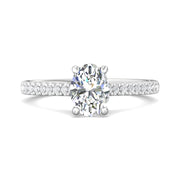 FlyerFit Micropave 14K White Gold Engagement Ring